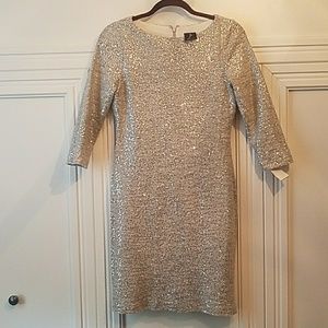 Women's Sheath Sparkly 3/4 Sleeves Dress - Size 4